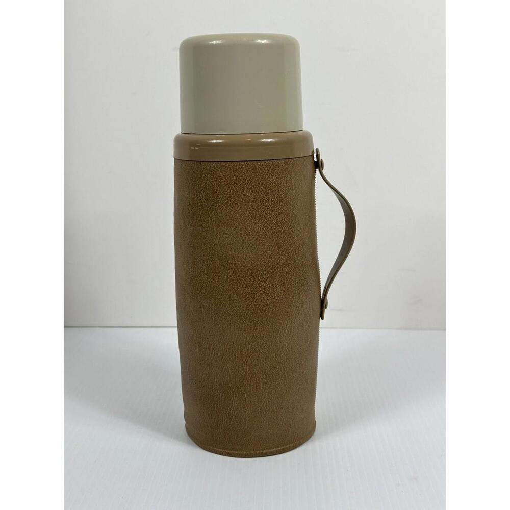 Vintage Foam Insulated Thermal Bottle 32oz Thick Glass Brown Made in USA